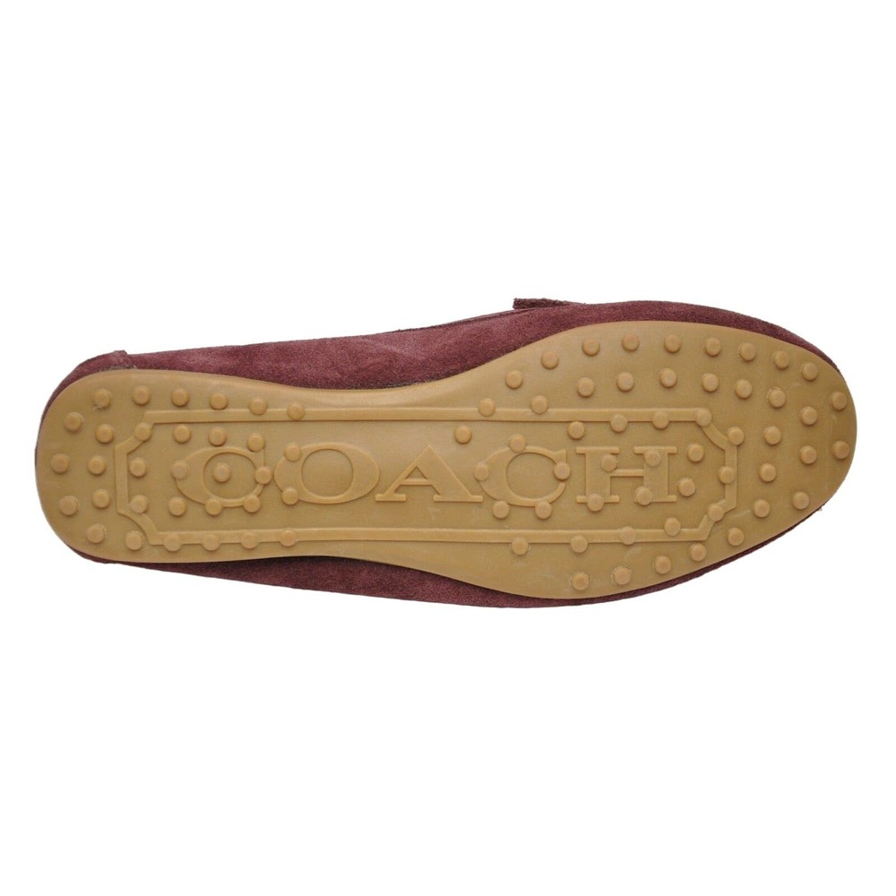 Coach FORTUNATA Suede Classic Driver Moc Loafer Flat Shoe Burgundy 7 New - Picture 7 of 7